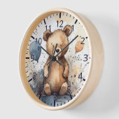 Cute waterverf Teddy Bear Clock (Hoek)