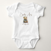 Cute Waterverf Teddy Bear Custom Name Gift Romper (Voorkant)