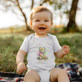 Cute Waterverf Teddy Bear Custom Name Gift Romper