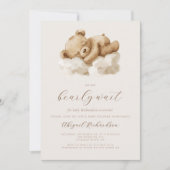 Cute Waterverf Teddy Bear Neutral Baby shower Kaart (Voorkant)