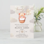 Cute Waterverf Teddy Bear Neutral Baby shower Kaart (Staand voorkant)