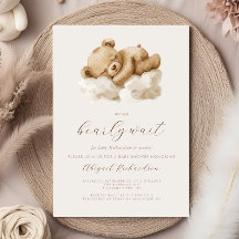 Cute Waterverf Teddy Bear Neutral Baby shower