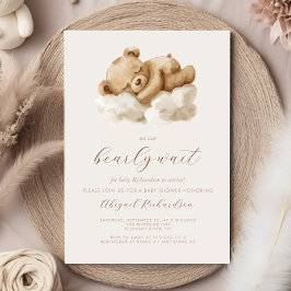 Cute Waterverf Teddy Bear Neutral Baby shower Kaart
