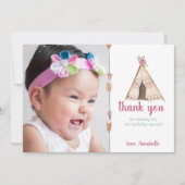 Cute Waterverf Teepee Camping Birthday Bedankkaart (Voorkant)