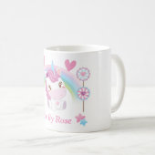 Cute Waterverf Unicorn en Rainbow Koffiemok (Voorkant rechts)