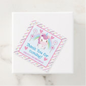 Cute Waterverf Unicorn & Rainbow Birthday Bedankjes Labels (In situ)