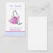 Cute Waterverf Vacuum House Cleaning Service Visitekaartje (Voorkant / Achterkant)