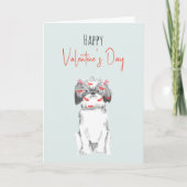 Cute Waterverf Valentijns Honden Card Kaart (Voorkant)