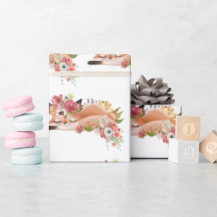 Cute waterverf vos cadeaupapier