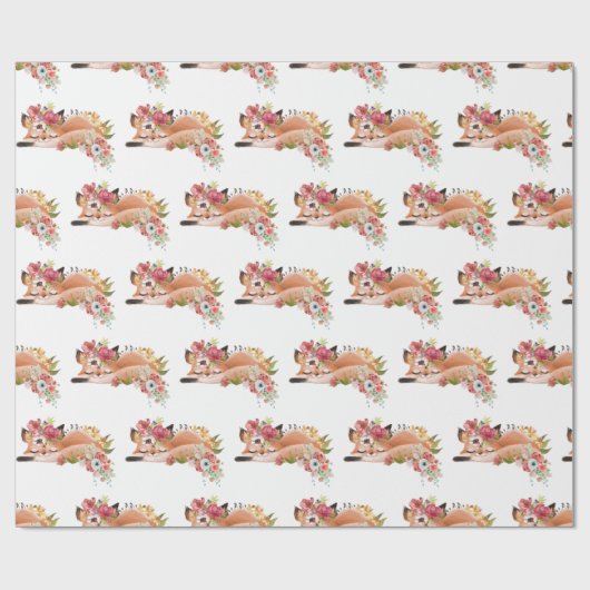 Cute waterverf vos cadeaupapier (Vlak)