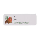 Cute Waterverf Walrus kerstcadeau Label Label (Voorkant)