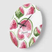 Cute Waterverf Watermelon Grote Klok (Hoek)