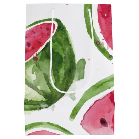 Cute Waterverf Watermelon Medium Cadeauzakje (Achterkant)