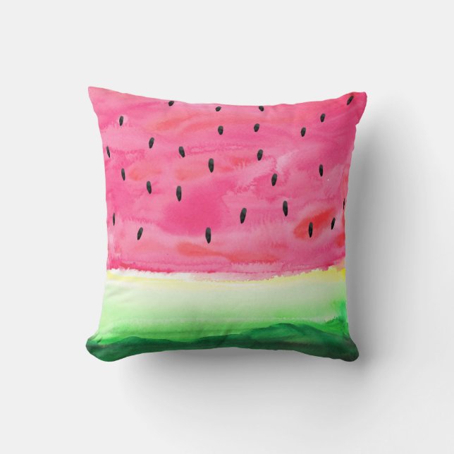 Cute Waterverf Watermelon Pillow Kussen (Voorkant)