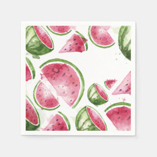 Cute Waterverf Watermelon Servet