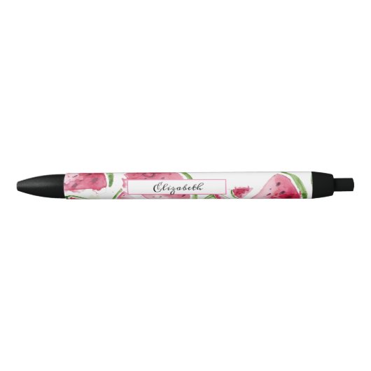 Cute Waterverf Watermelon Zwarte Inkt Pen (Voorkant)