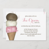 Cute Waterverf Whimsical Ice Cream Social Party Kaart (Voorkant)
