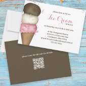 Cute Waterverf Whimsical Ice Cream Social QR Code Kaart