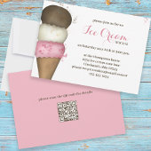Cute Waterverf Whimsical Ice Cream Social QR Code Kaart