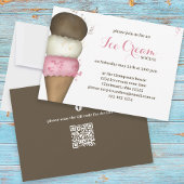 Cute Waterverf Whimsical Ice Cream Social QR Code Kaart