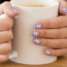 Cute Waterverf White Daisies Paars Background