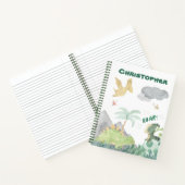 Cute Waterverf White Dinosaur Notitieboek (Binnen)