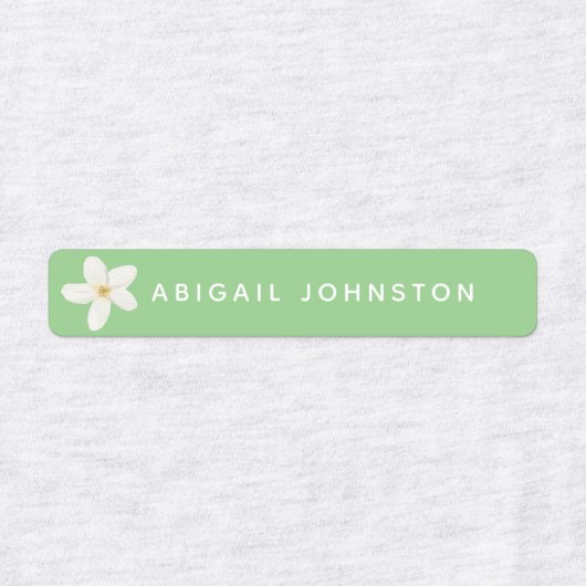 Cute Waterverf White Floral Monogram Cloiling Labels (Design 1)