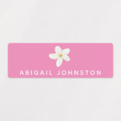Cute Waterverf White Floral Monogram Food Labels (Design 2)
