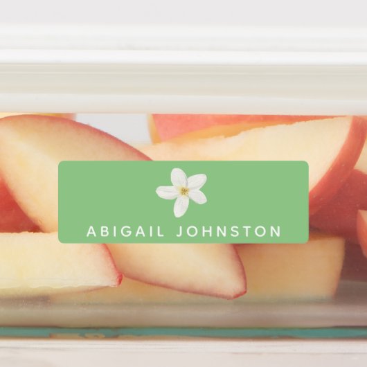 Cute Waterverf White Floral Monogram Food Labels (Aangebracht)