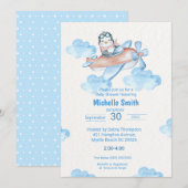 Cute Waterverf White Penguin Pilot Kaart (Voorkant / Achterkant)