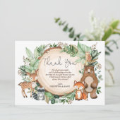 Cute Waterverf Woodland Forest Animals Hartelijk d Bedankkaart (Staand voorkant)