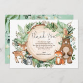 Cute Waterverf Woodland Forest Animals Hartelijk d Bedankkaart (Voorkant / Achterkant)