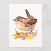 Cute Waterverf Wren Bird, Natuur, Wildlife Briefkaart (Voorkant)