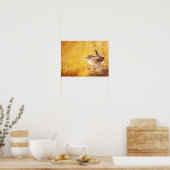 Cute Waterverf Wren Bird Painting Poster (Keuken)