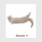 Cute Waterverf Zee Otter Sticker (Vel)