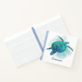 Cute Waterverf Zee Turtle Personalized Notitieboek (Binnen)