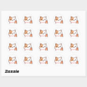 Cute Waving Kitten Ronde Sticker (Vel)