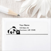 Cute Waving Panda Beer Etiket (Insitu)