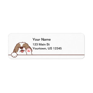 Cute Waving Shih Tzu Dog Etiket