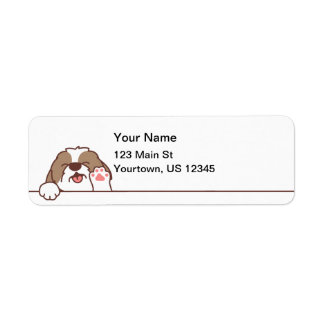 Cute Waving Shih Tzu Dog Etiket