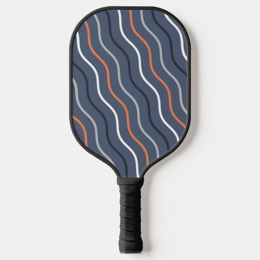 Cute Wavy Lines Grijze Pickleball Paddle (Voorkant)