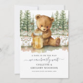Cute We Can Bearly Wait Bear Honey Pregnancy  Aankondiging (Voorkant)