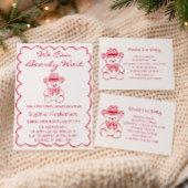 Cute We Can Bearly Wait Teddy Bear Baby Shower Kaart