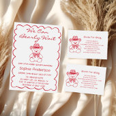 Cute We Can Bearly Wait Teddy Bear Baby Shower Kaart