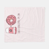Cute We gaan samen Donuts en Koffee Fleece Blanket (Voorkant (Horizontaal))