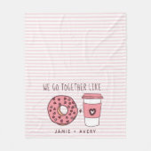 Cute We gaan samen Donuts en Koffee Fleece Blanket (Voorkant)