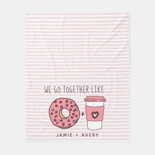 Cute We gaan samen Donuts en Koffee Fleece Blanket (Voorkant)
