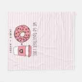 Cute We gaan samen Donuts en Koffee Fleece Blanket (Voorkant (Horizontaal))
