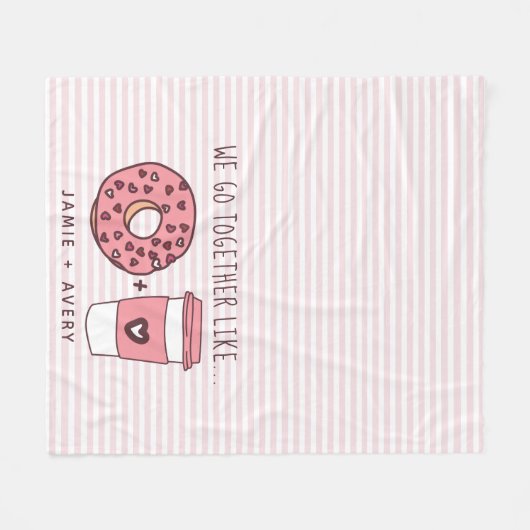 Cute We gaan samen Donuts en Koffee Fleece Blanket (Voorkant (Horizontaal))