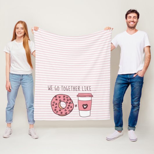 Cute We gaan samen Donuts en Koffee Fleece Blanket Deken (In situ)